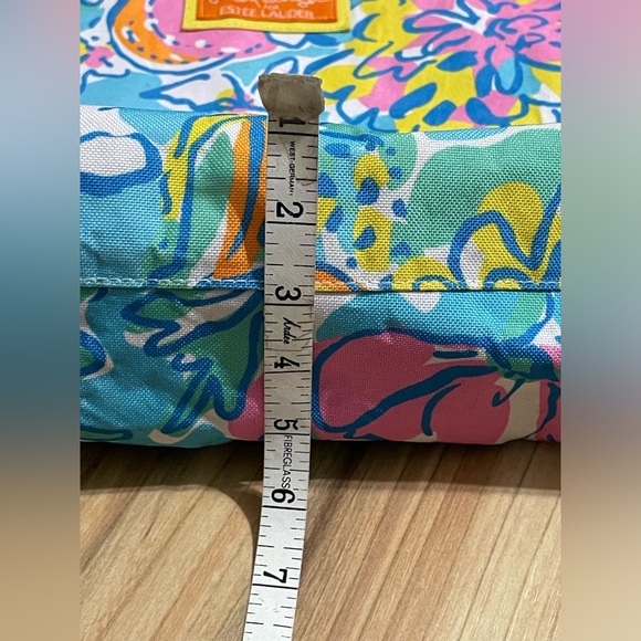 Lilly Pulitzer For Estée Lauder Colorful Floral Print Canvas Tote Bag. - Picture 12 of 15